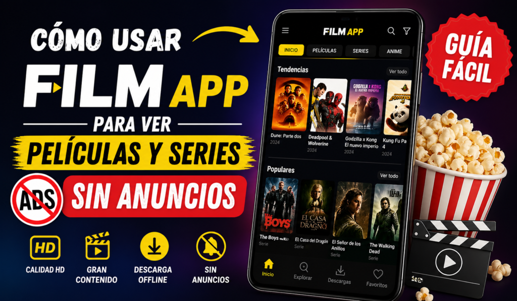 Cómo usar la Film App para ver películas y series sin anuncios