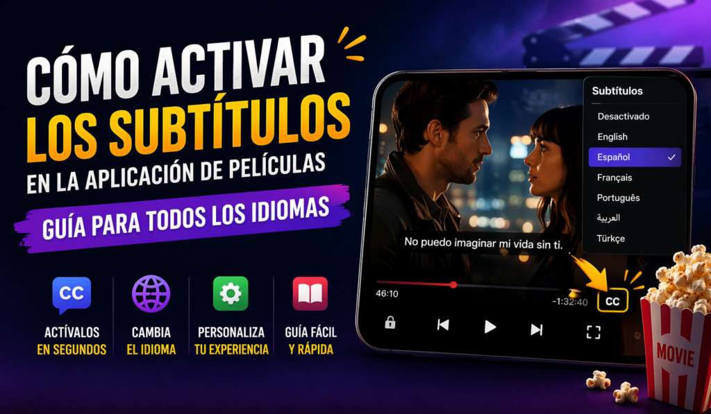 Cómo activar los subtítulos en la Film App Guíad